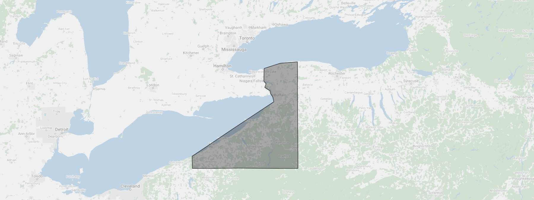 J&K Precision Cleaning service map covering Gowanda, NY